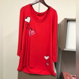 CHICOS Women’s XL Touch of Cool Sequin Heart Tee